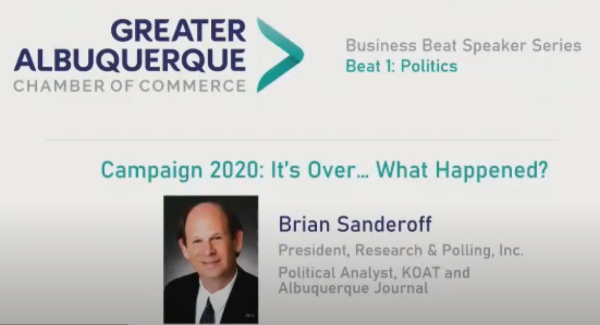 Business Beat Speaker Series 1: Campaign 2020 - It's Over... What Happened?